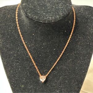 NWOT Rose Gold Heart Pendant Necklace
